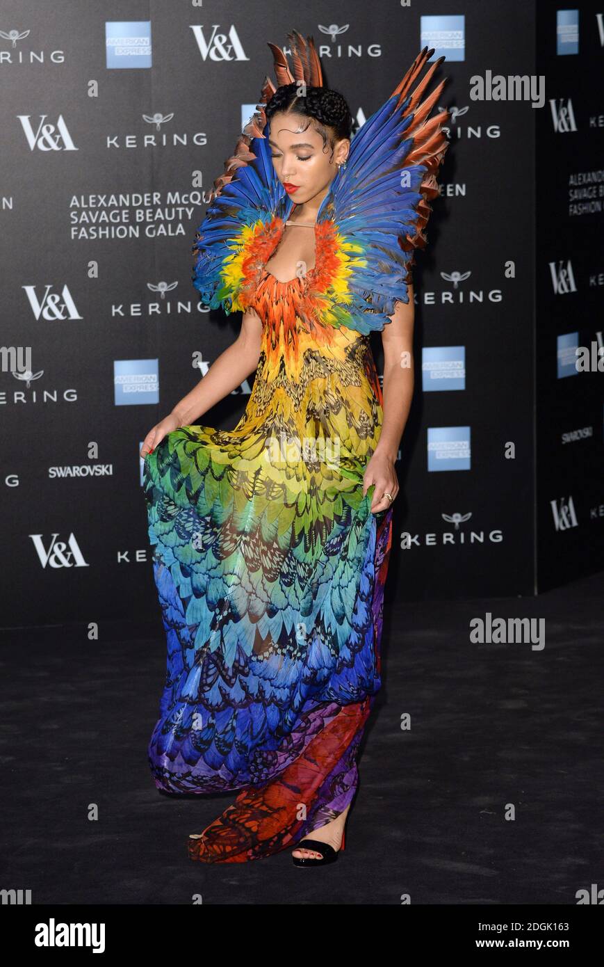 FKA Twigs arriving at the Alexander McQueen: Savage Beauty exhibition