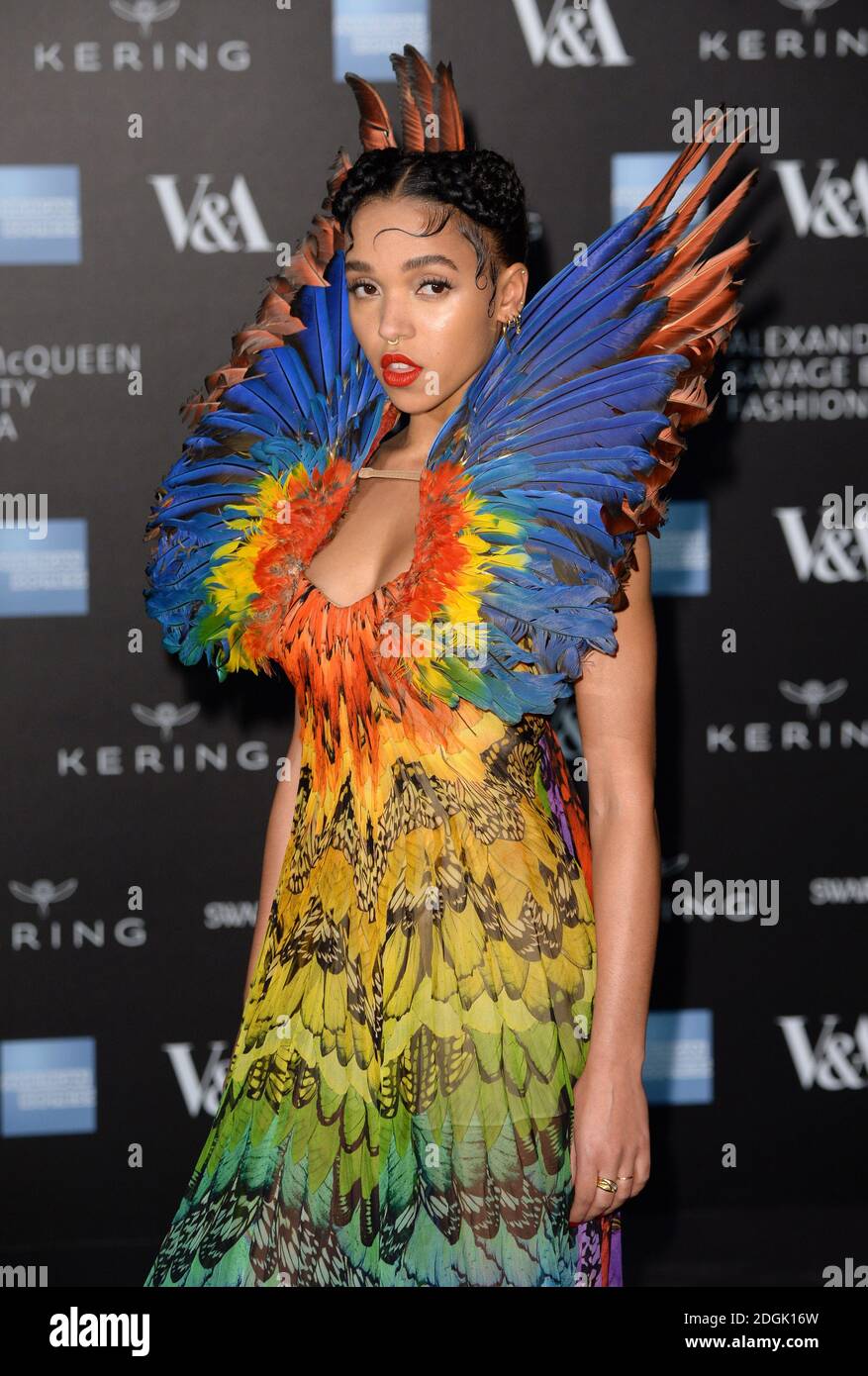 FKA Twigs arriving at the Alexander McQueen: Savage Beauty exhibition