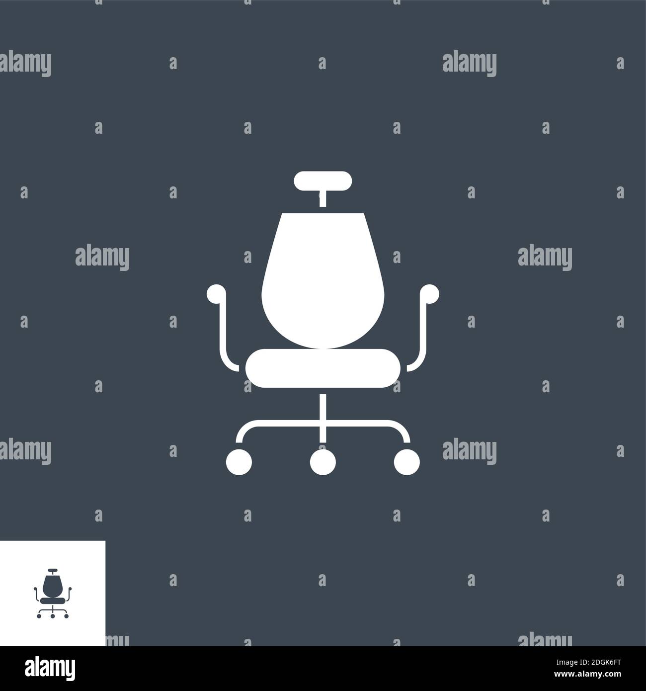 Office Chair related vector glyph icon. Stock Vector