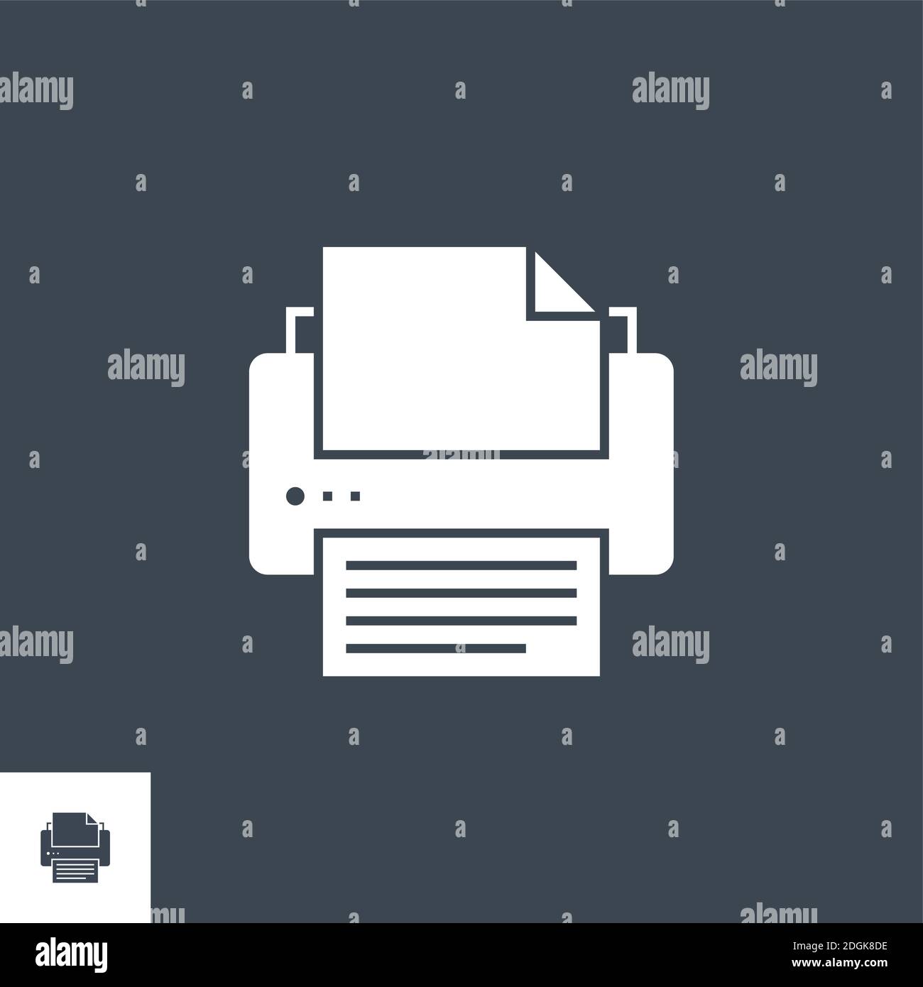 Printer related vector glyph icon. Stock Vector