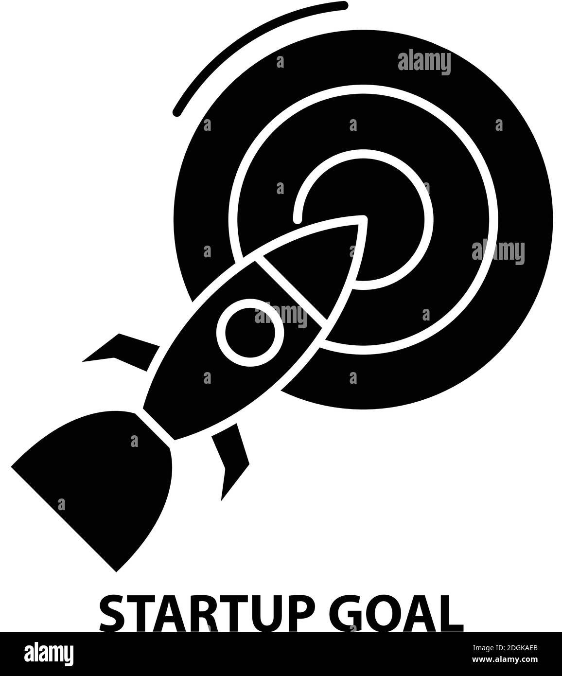startup goal icon, black vector sign with editable strokes, concept ...