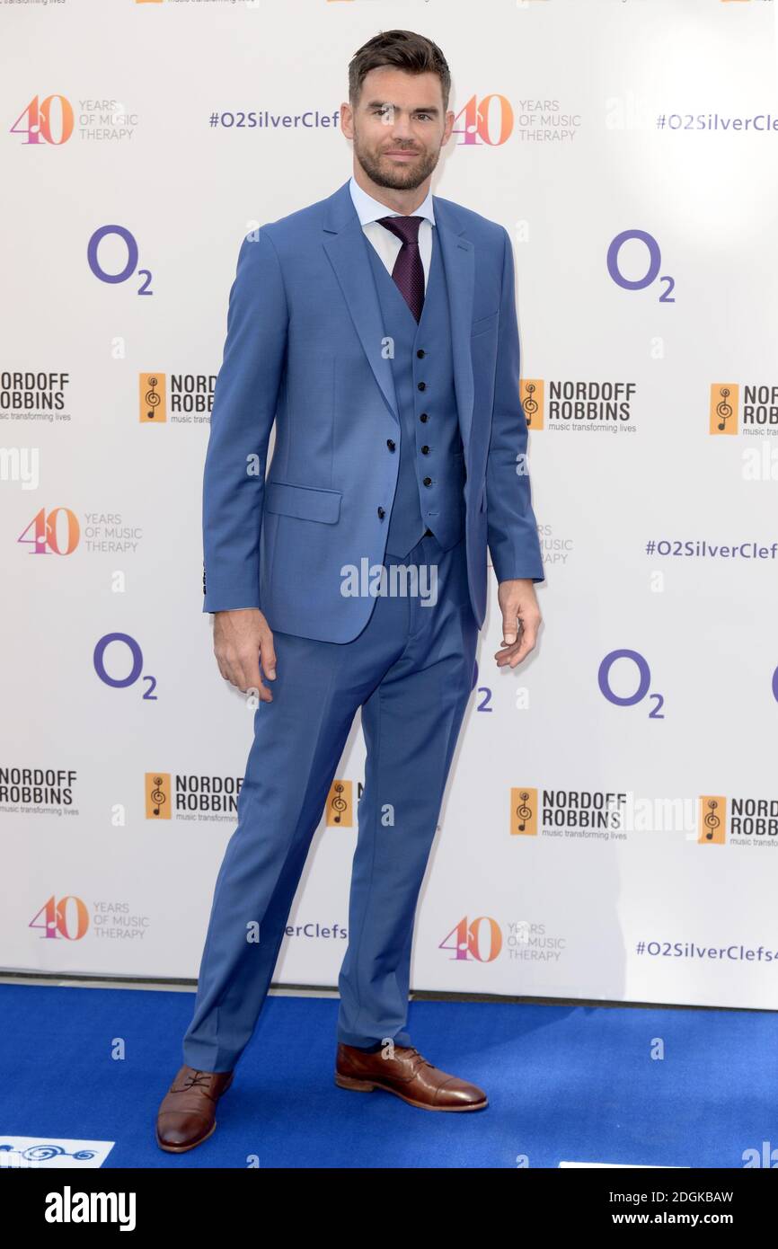 Jimmy Anderson OBE attending the Nordoff Robbins O2 Silver Clef Awards 2015, held at the Grosvenor House Hotel, Park Lane, London.  (Mandatory Credit: DOUG PETERS/ EMPICS Entertainment) Stock Photo