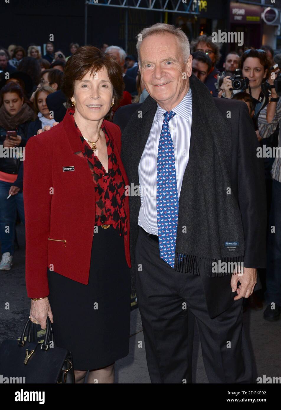 Jeffrey Archer and wife Mary Archer arriving at the Press Night for