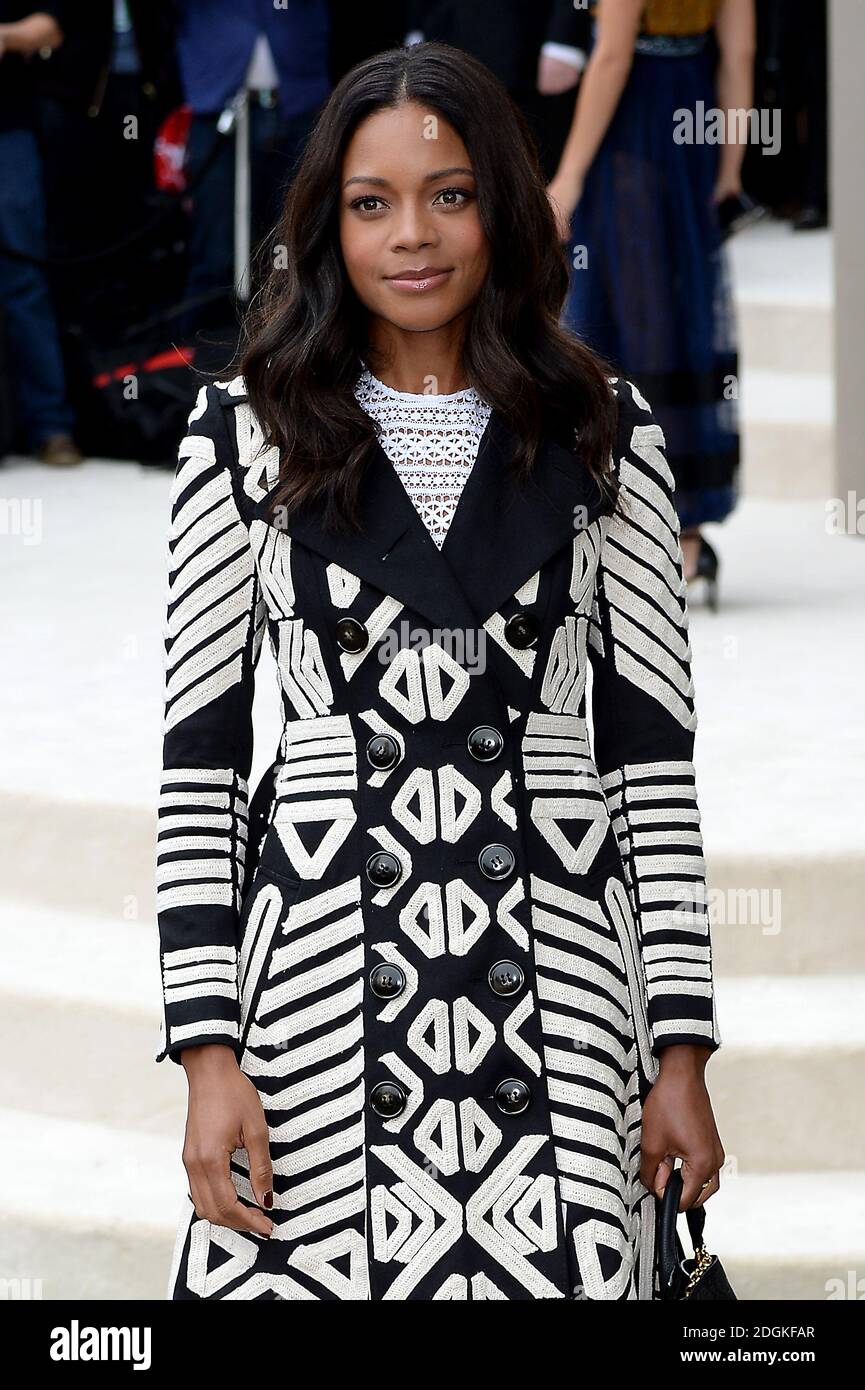 Naomie Harris arriving at the Burberry Catwalk Show as part of London  Fashion Week 2015, Hyde Park, London. Photo Credit should read Doug Peters  EMPICS Entertainment Stock Photo - Alamy