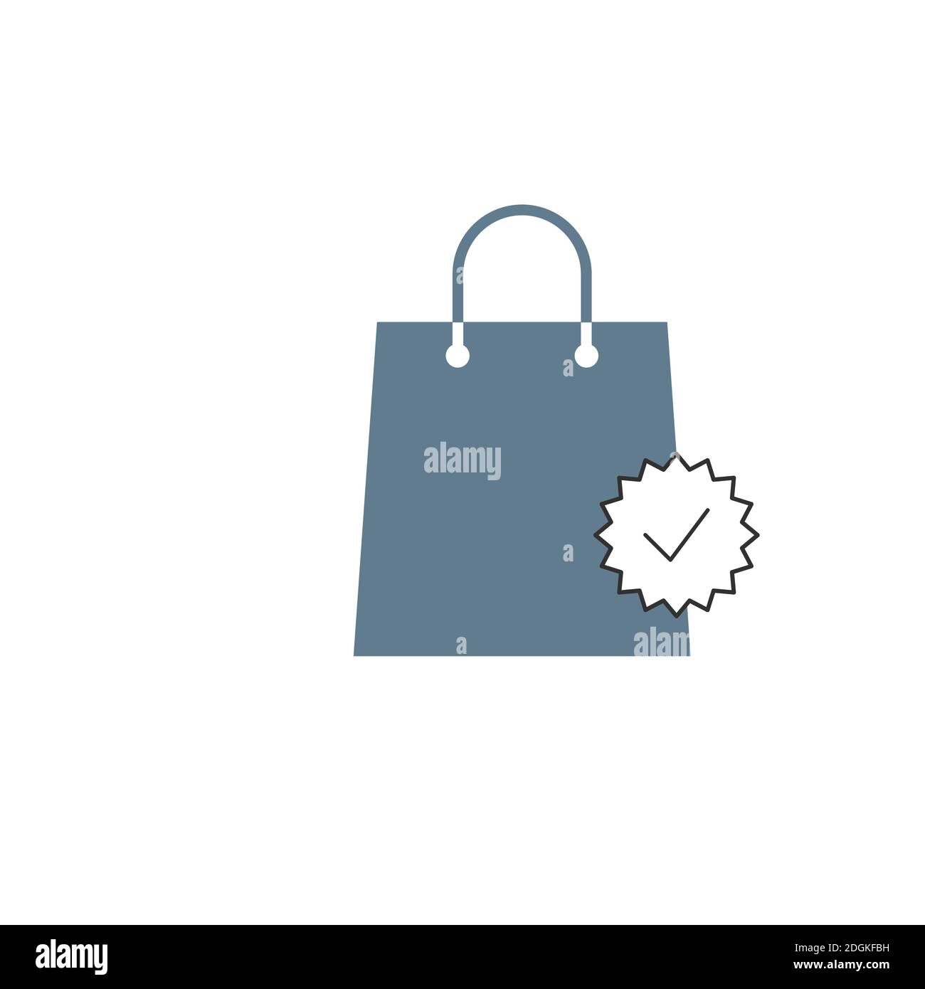 Shopping bag icon with check mark. Stock vector illustration isolated ...