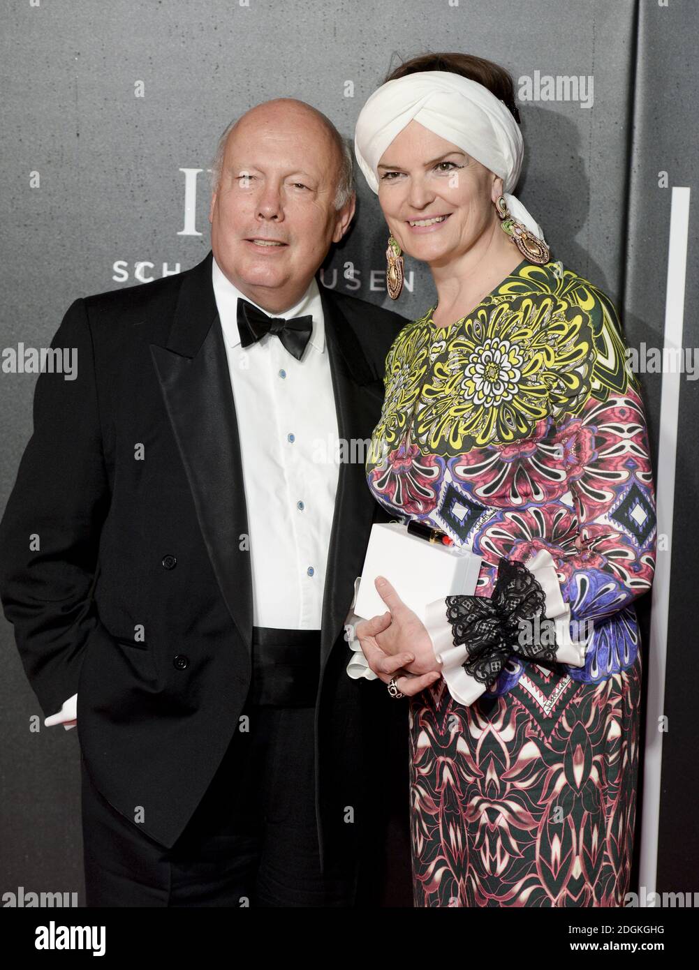 Julian Fellowes and Emma Joy Kitchener attend the BFI Luminous Gala Dinner part of the British Film Institutes London Film Festival, London  Photo credit should read: Doug Peters/ EMPICS Entertainment Stock Photo