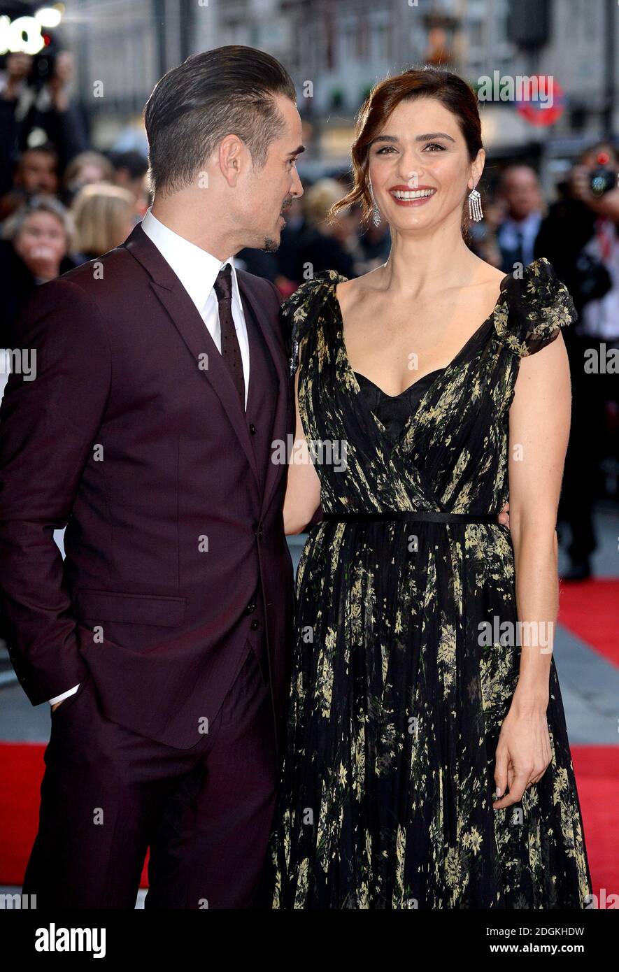 Colin Farrell and Rachel Weisz attending the BFI London Film Festival official screening for The Lobster, held at the Vue Cinema, Leicester Square, London. Photo Credit should read Doug Peters/EMPICS Entertainment Stock Photo