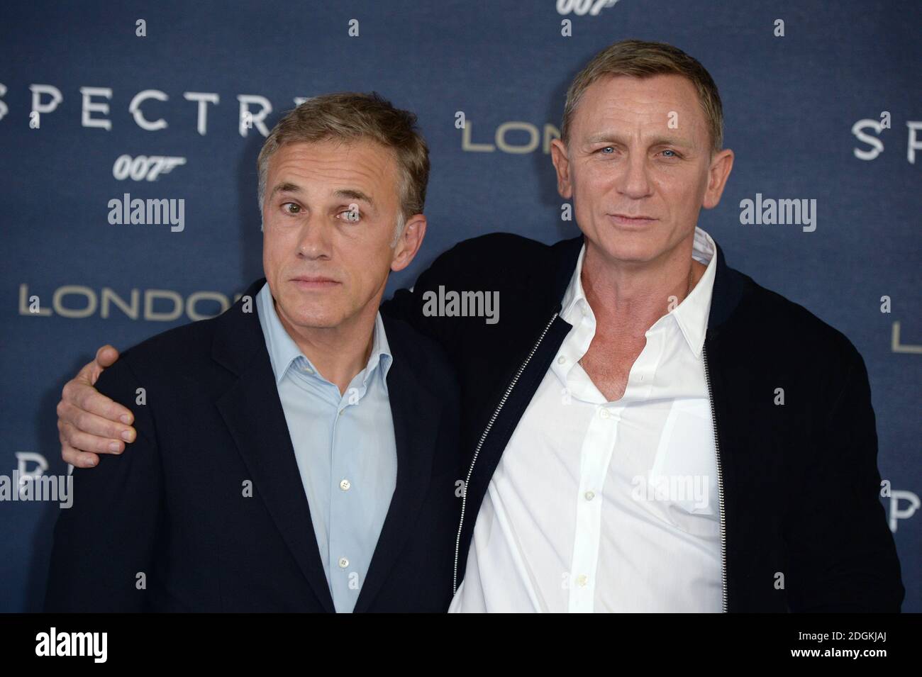 Christophe Waltz and Daniel Craig attending the Spectre photocall, held ...