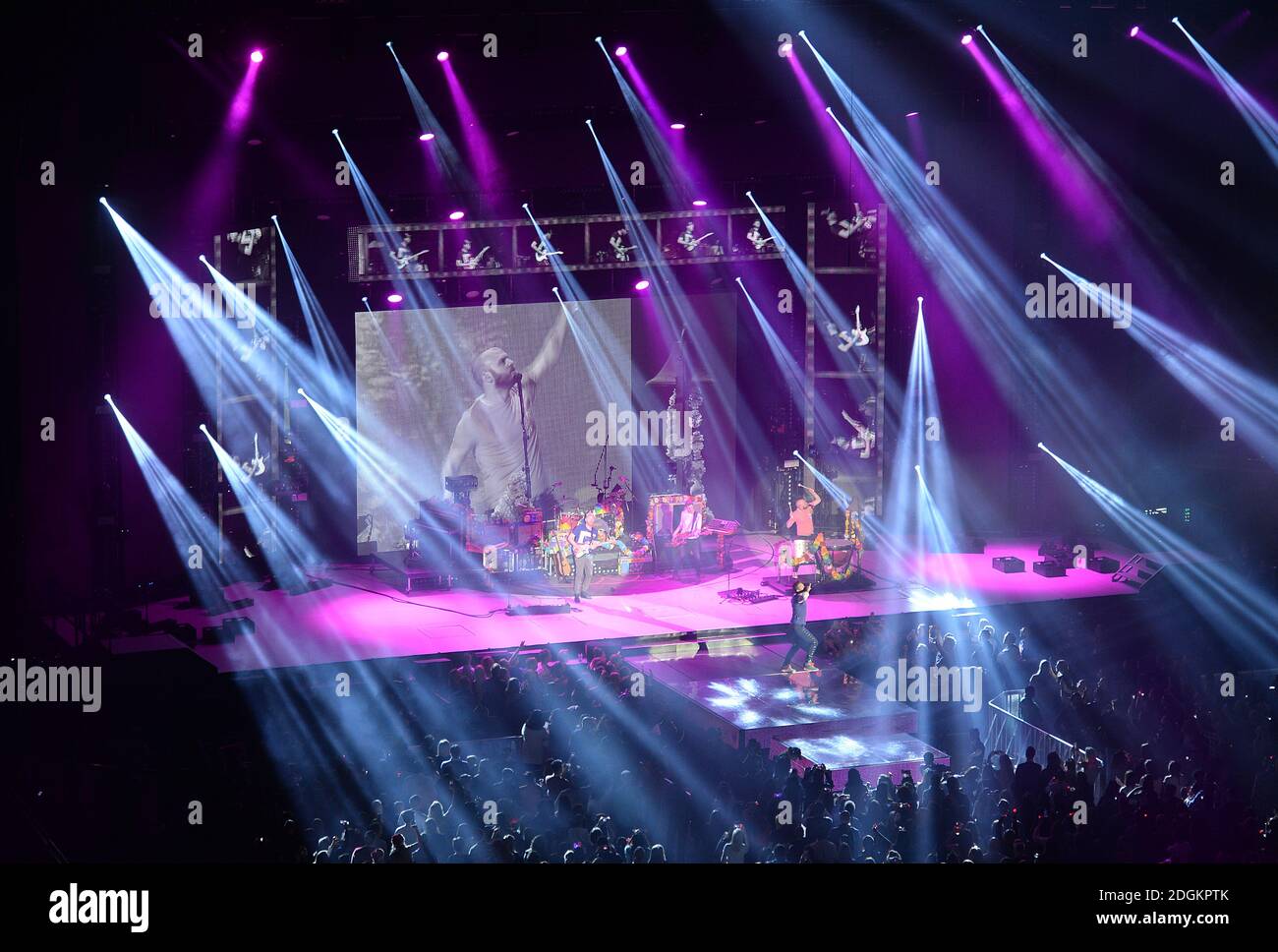 Coldplay performing on stage during the Capital FM Jingle Bell Ball ...