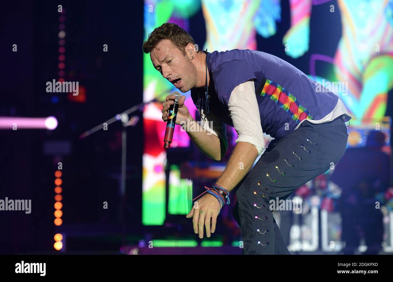 Chris Martin of Coldplay performs on stage during the Capital FM Jingle