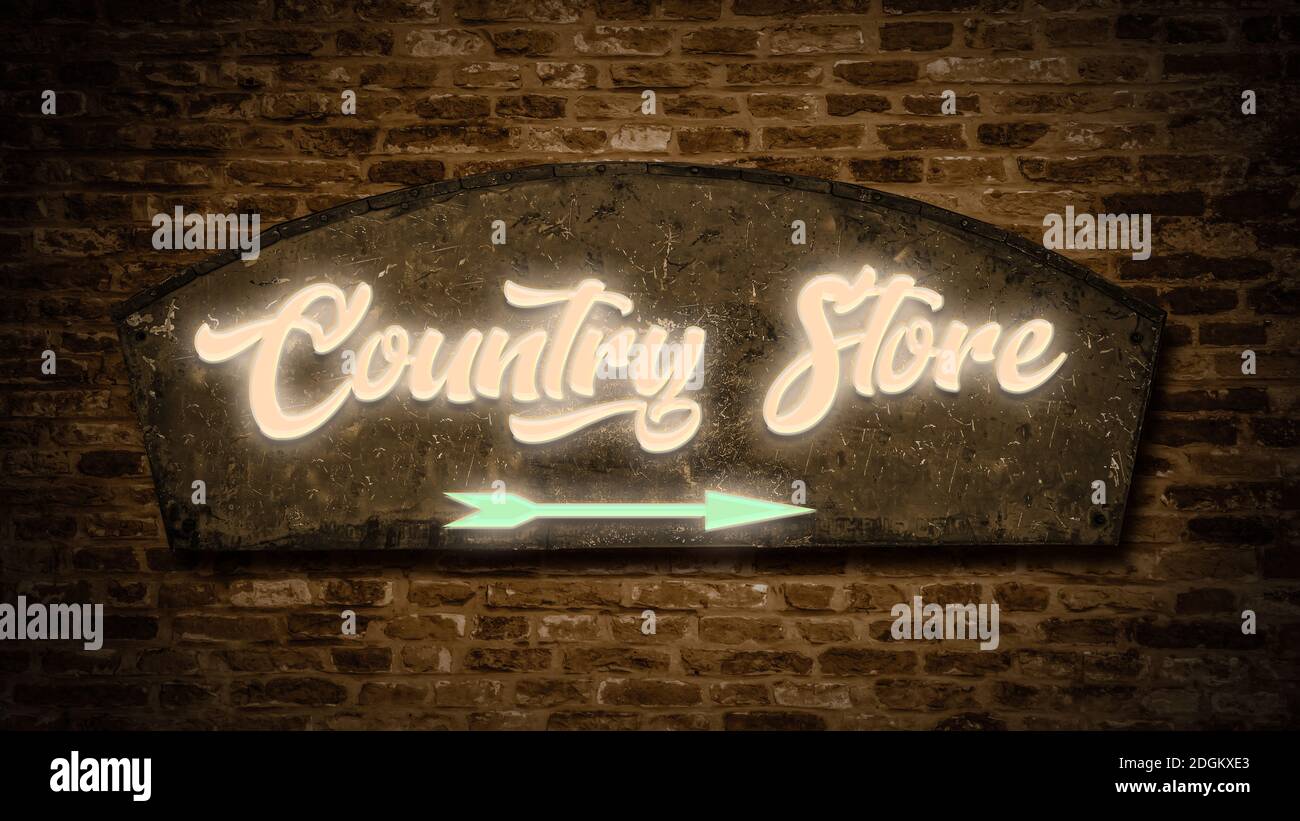 Street Sign to Country Store Stock Photo - Alamy
