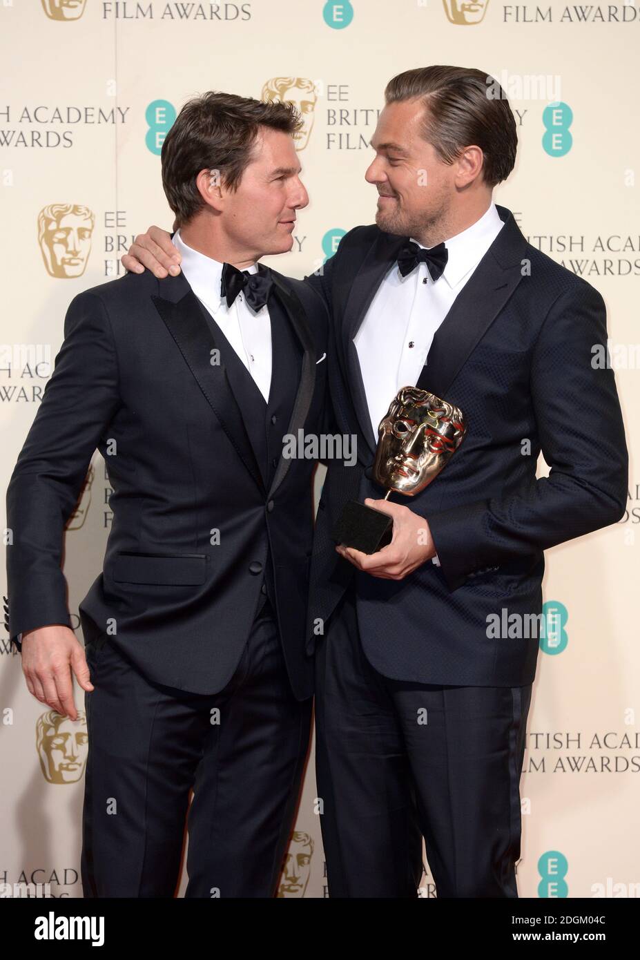 Tom Cruise and Leonardo DiCaprio with the BAFTA for Leading