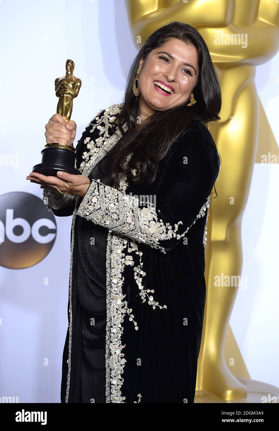 Sharmeen Obaid-Chinoy with the Academy Award for Best Documentary Short  Subject in the press room of the 88th Academy Awards held at the Dolby  Theatre in Hollywood, Los Angeles, CA, USA, February