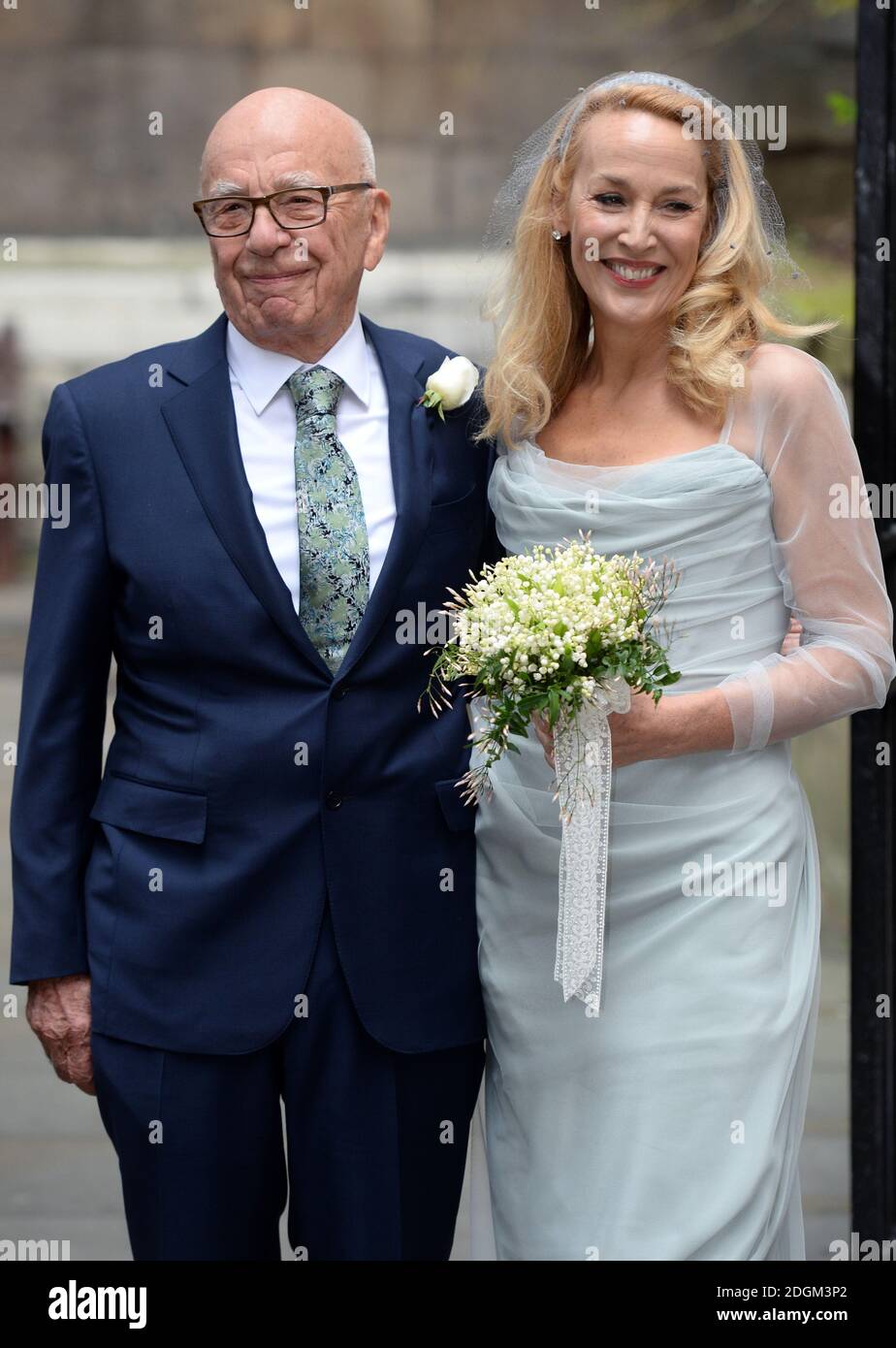 Rupert Murdoch and Jerry Hall leaving their Wedding Blessing at St