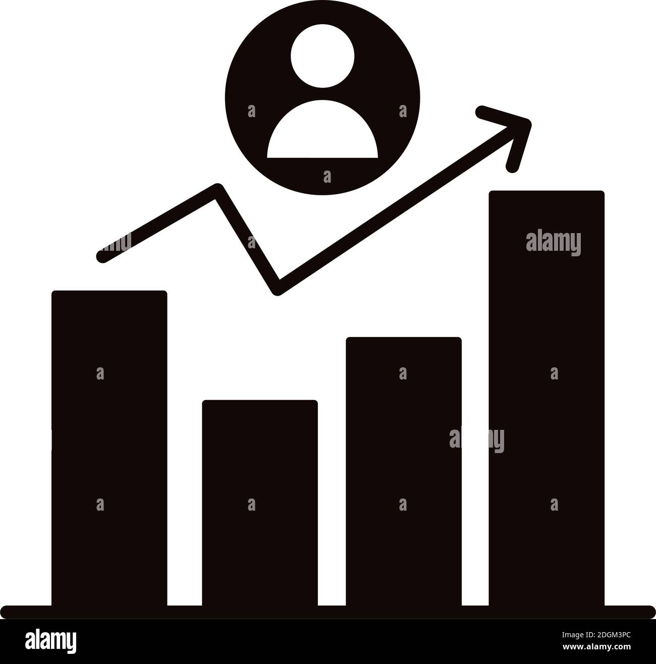 statistics bars block style icon vector illustration design Stock Vector