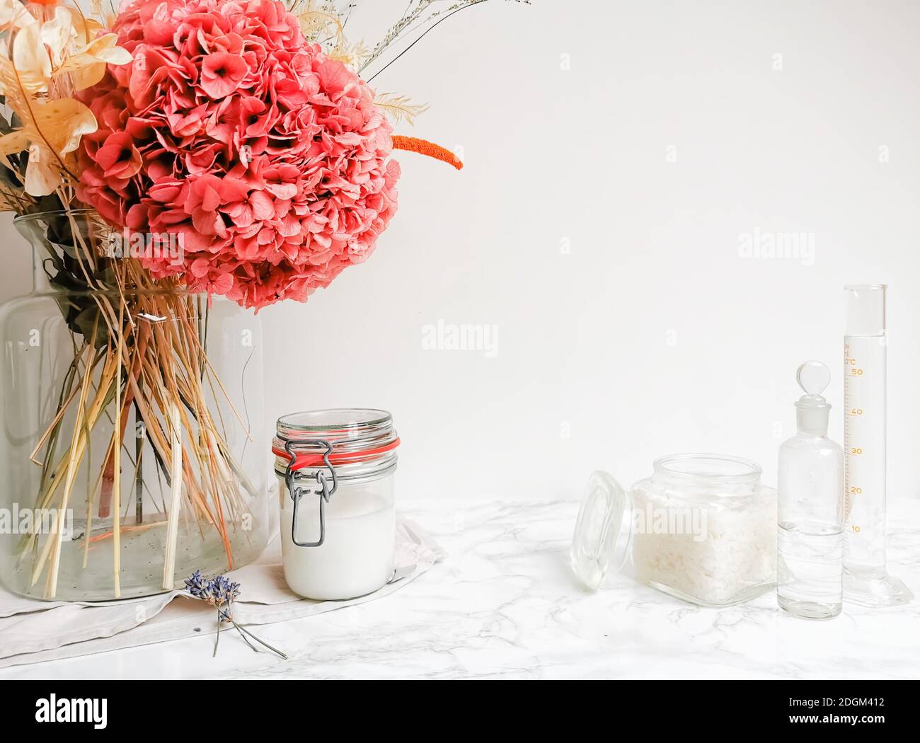 Homemade ecofriendly and plastic free liquid laundry detergent on a