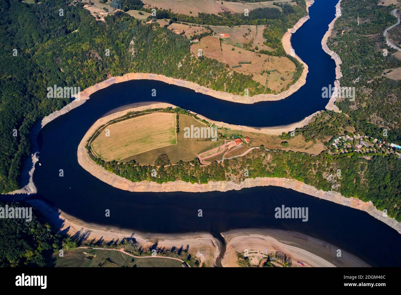 France, Loire (42), Saint-Priest-la-Roche, Loire valley (aerial view) Stock Photo
