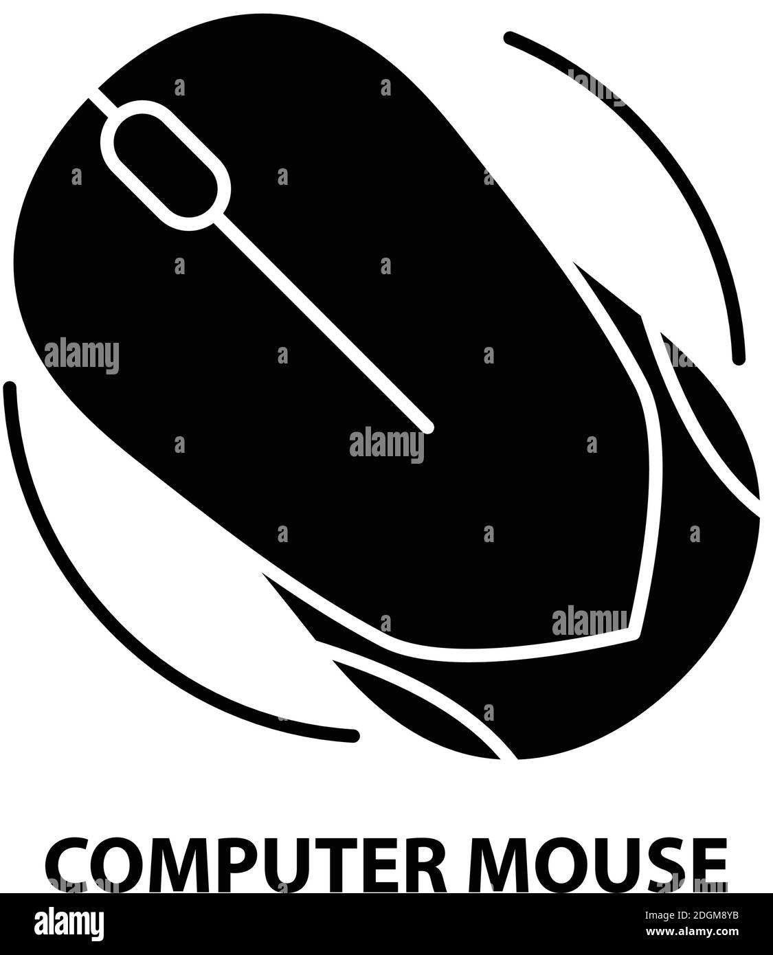 computer mouse icon, black vector sign with editable strokes, concept