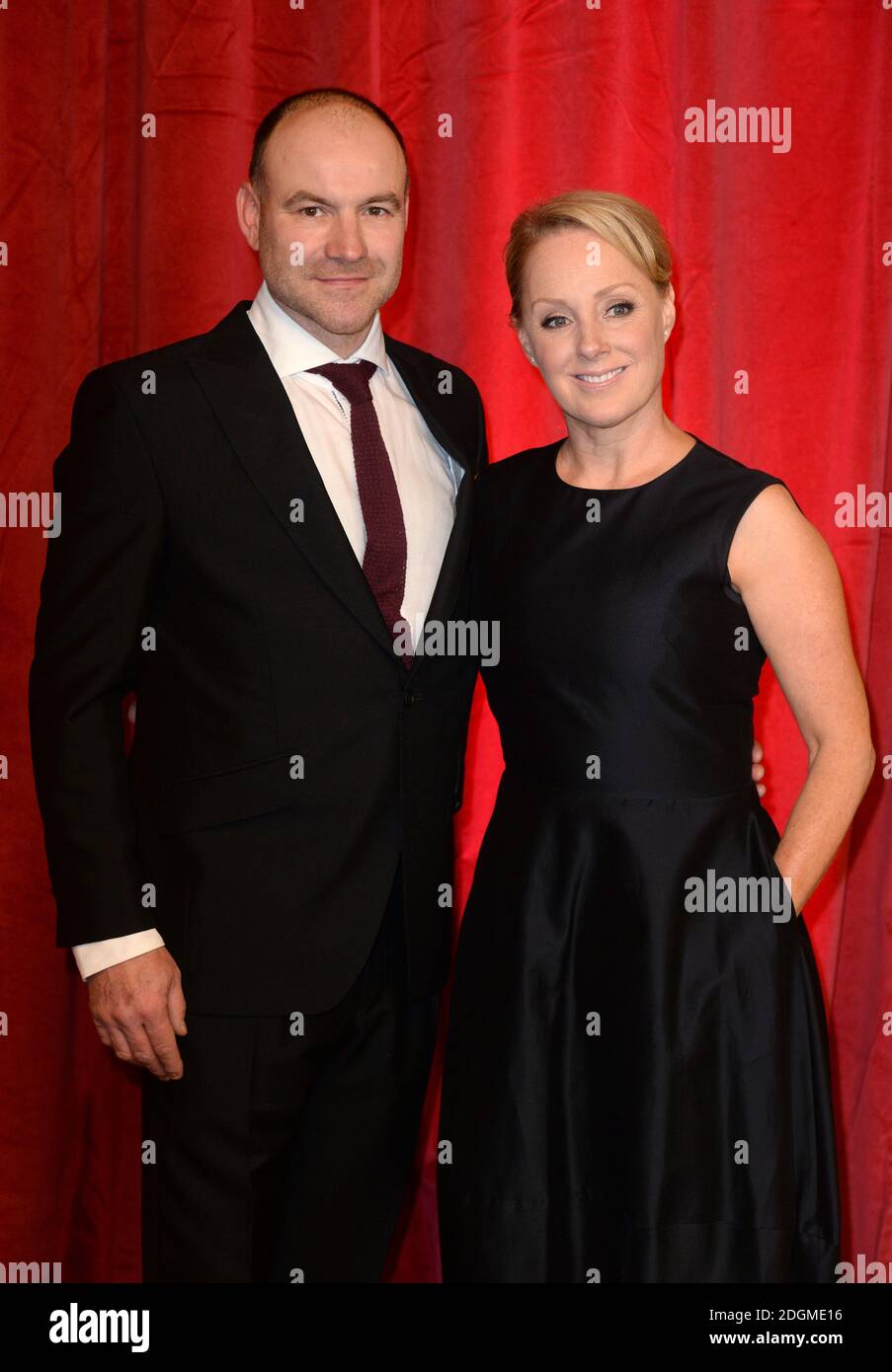 Sally Dynevor and husband attending the British Soap Awards 2016 at the Hackney Empire, 291 Mare St, London. (Mandatory credit: Doug Peters/EMPICS Entertainment)   Stock Photo
