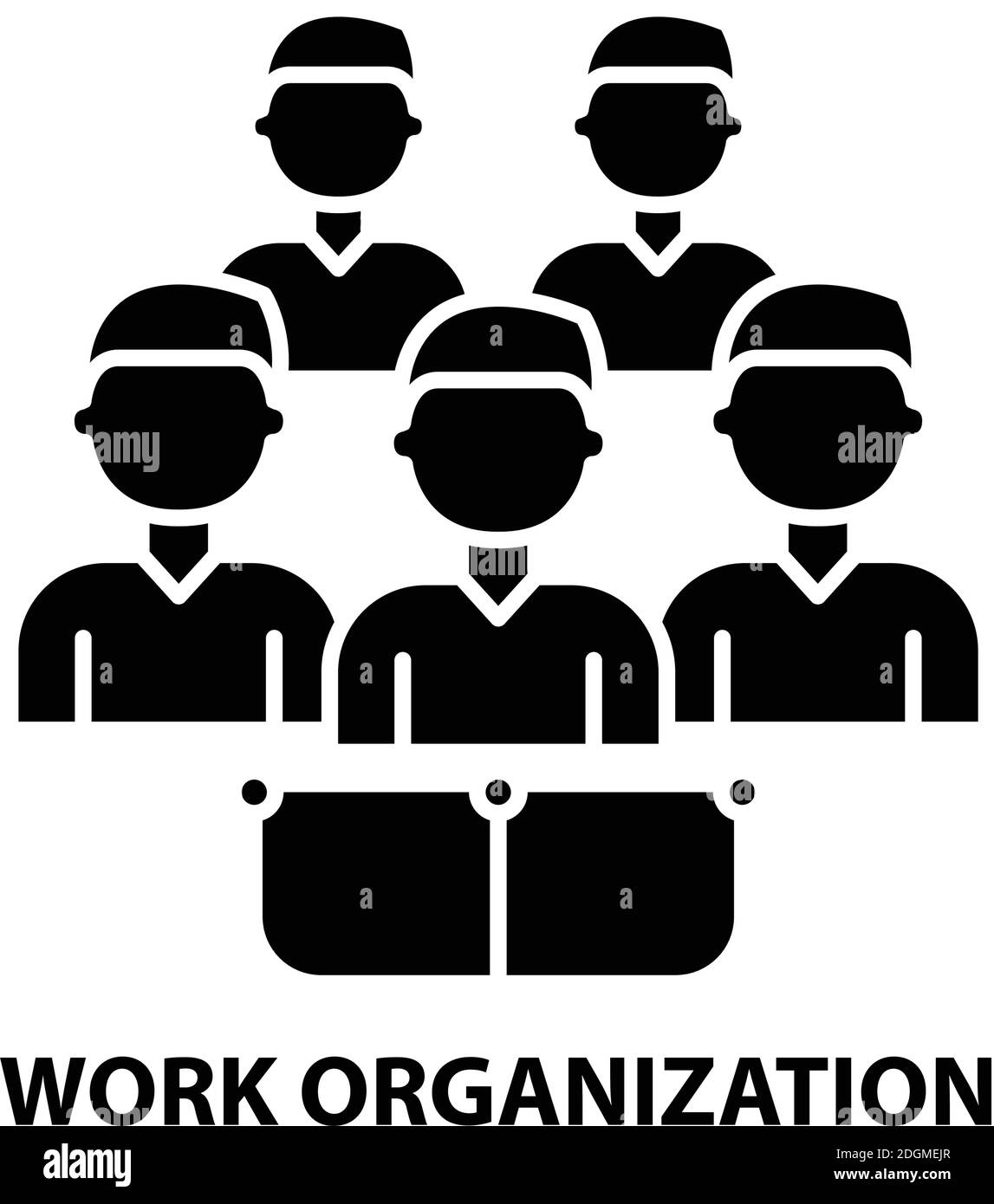 Work Organization Icon Black Vector Sign With Editable Strokes Concept Illustration Stock 4057