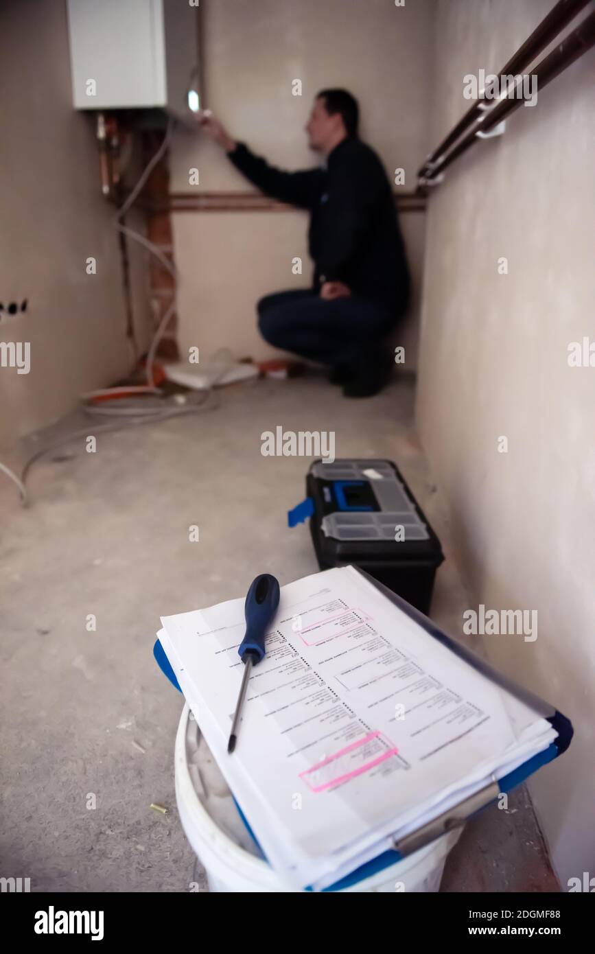 Checking technical data hi-res stock photography and images - Alamy