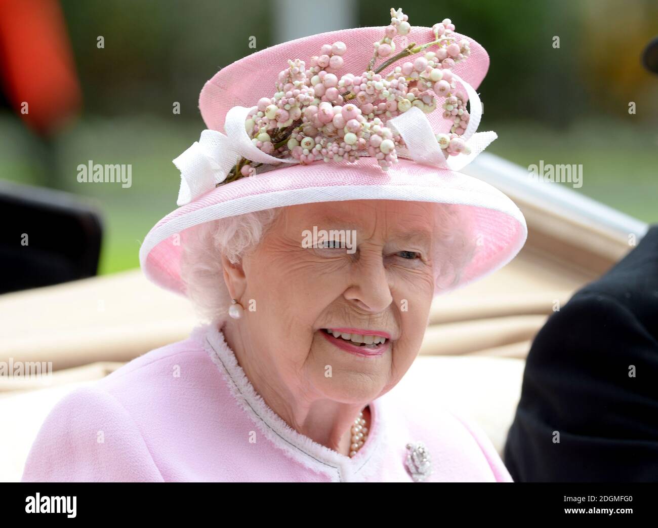 Queen Elizabeth II arriving for day two of Royal Ascot 2016, at Ascot Racecourse. Stock Photo