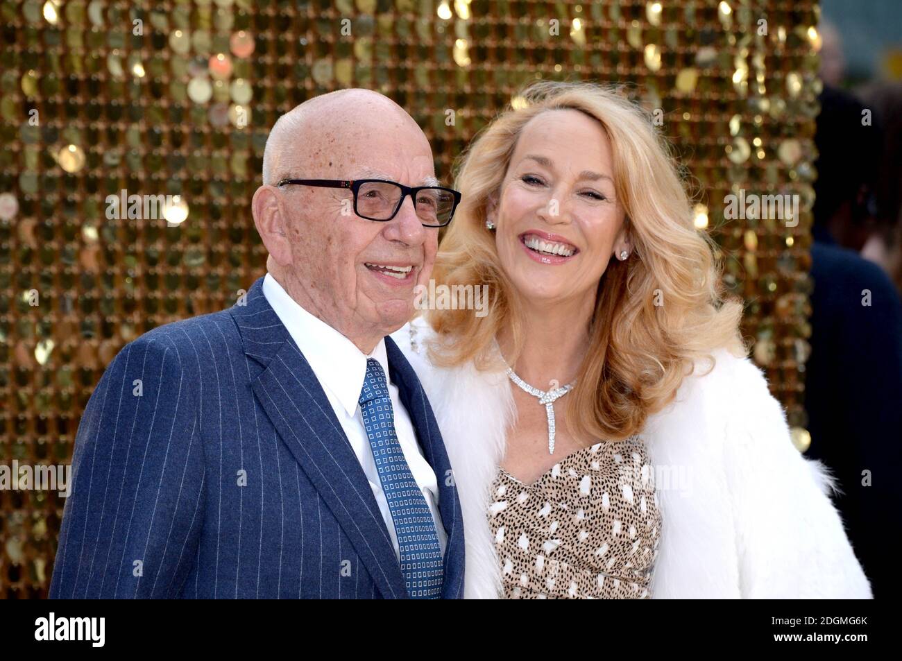 Rupert Murdoch and Jerry Hall attending the Absolutely Fabulous The