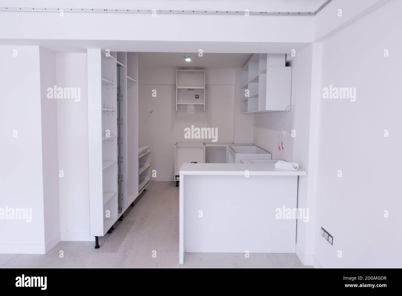 Work in progress on the kitchen interior Stock Photo - Alamy