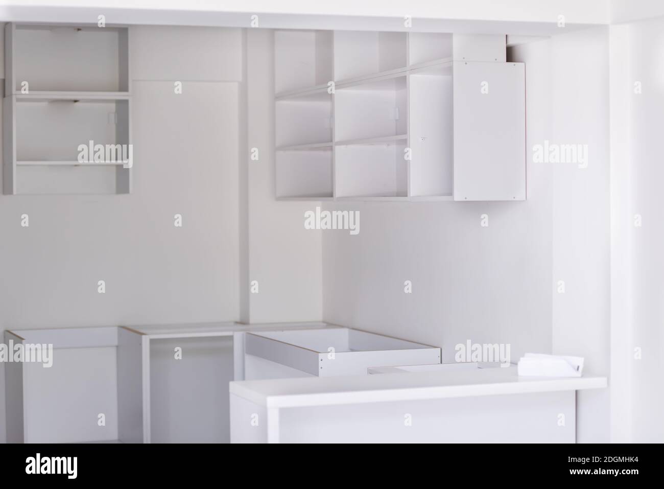 Work in progress on the kitchen interior Stock Photo - Alamy