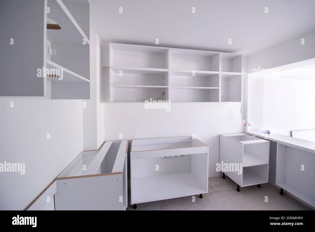 Work in progress on the kitchen interior Stock Photo - Alamy