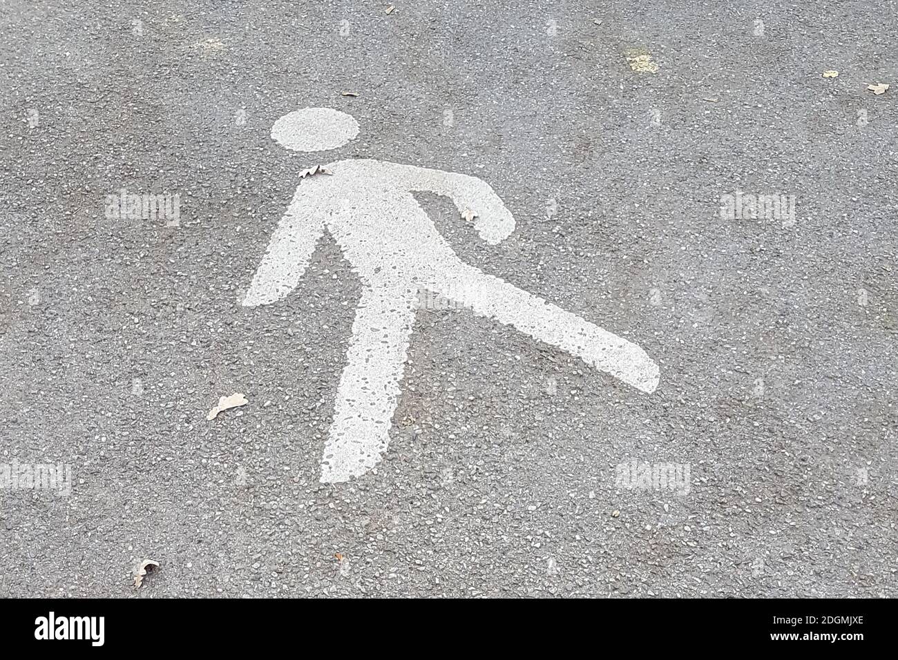 Symbol Pedestrian path on asphalt Stock Photo