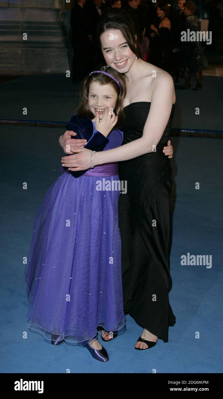 Georgie Henley and Anna Popplewell arriving at the world premiere of The Cronicles of Narnia, the Royal Albert Hall, London. Doug Peters/allactiondigital.com  Stock Photo