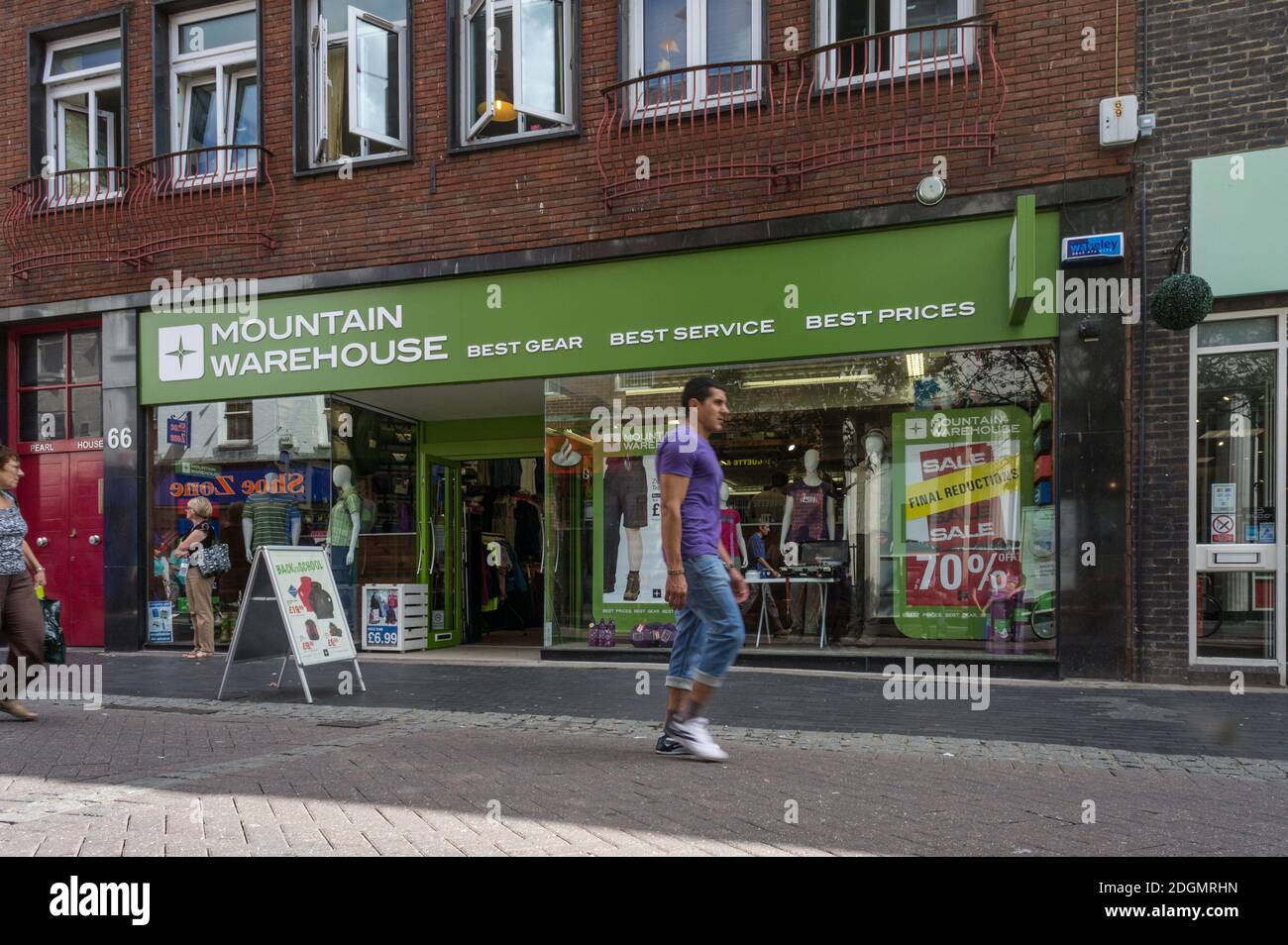 Mountain Warehouse store, Worcester, UK; a chain store specializing in outdoor clothing and equipment. Stock Photo