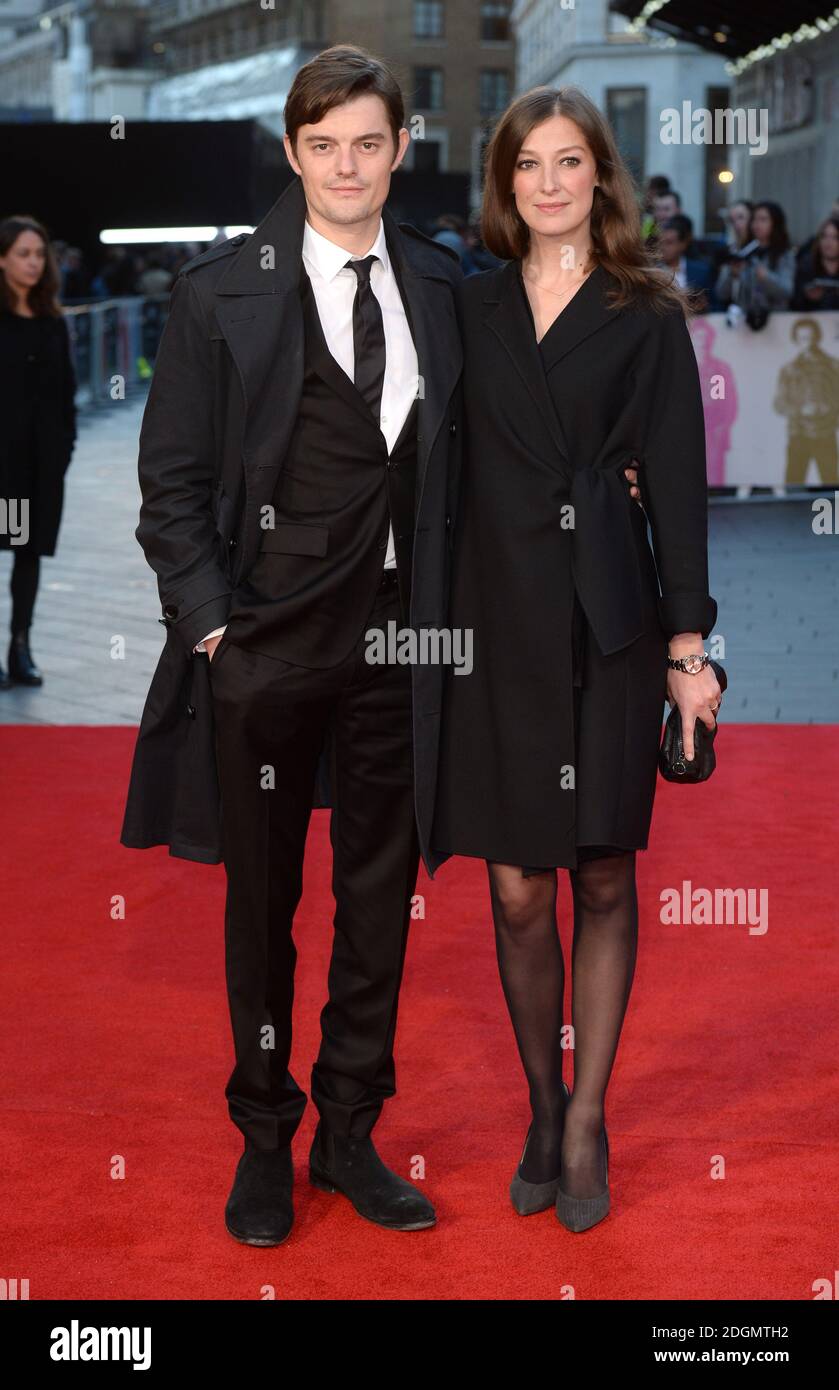 Sam Riley and wife Alexandra Maria Lara arriving at the Free Fire premiere, part of the BFI London Film Festival, Odeon Cinema, Leicester Square.. Photo credit should read: Doug Peters/EMPICS Entertainment  Stock Photo