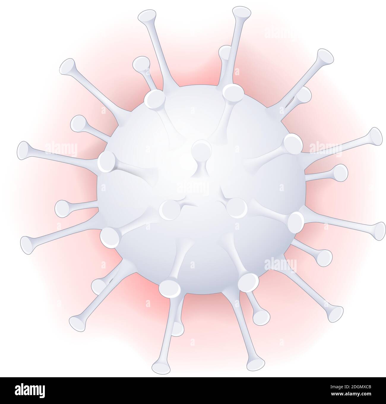 Coronavirus. COVID-19, 2019-nCoV. white icon. flu outbreak. influenza pandemic.  Vector illustration of virion Stock Vector