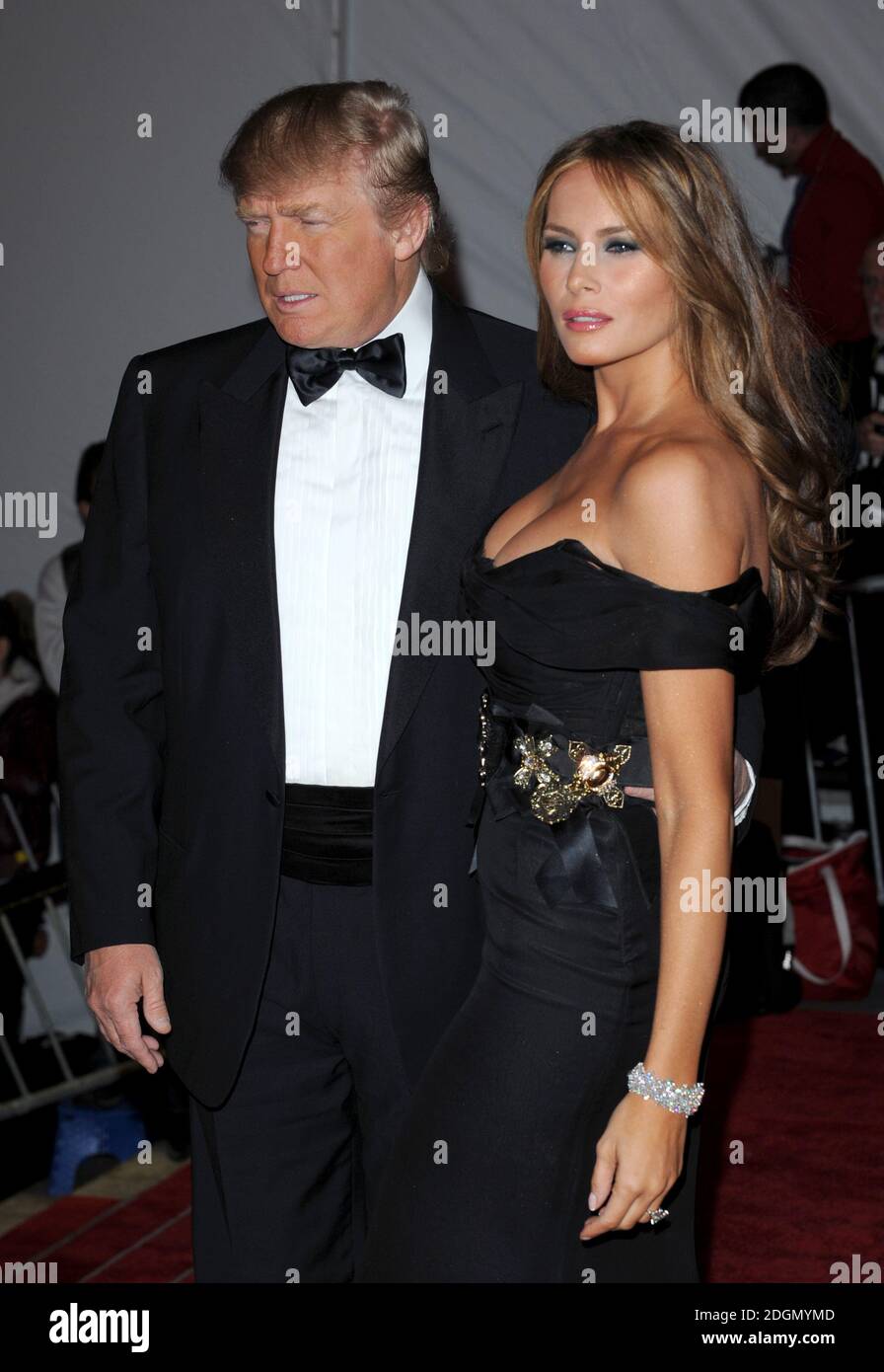 Donald Trump and Melania Trump arriving at the Metropolitan Museum