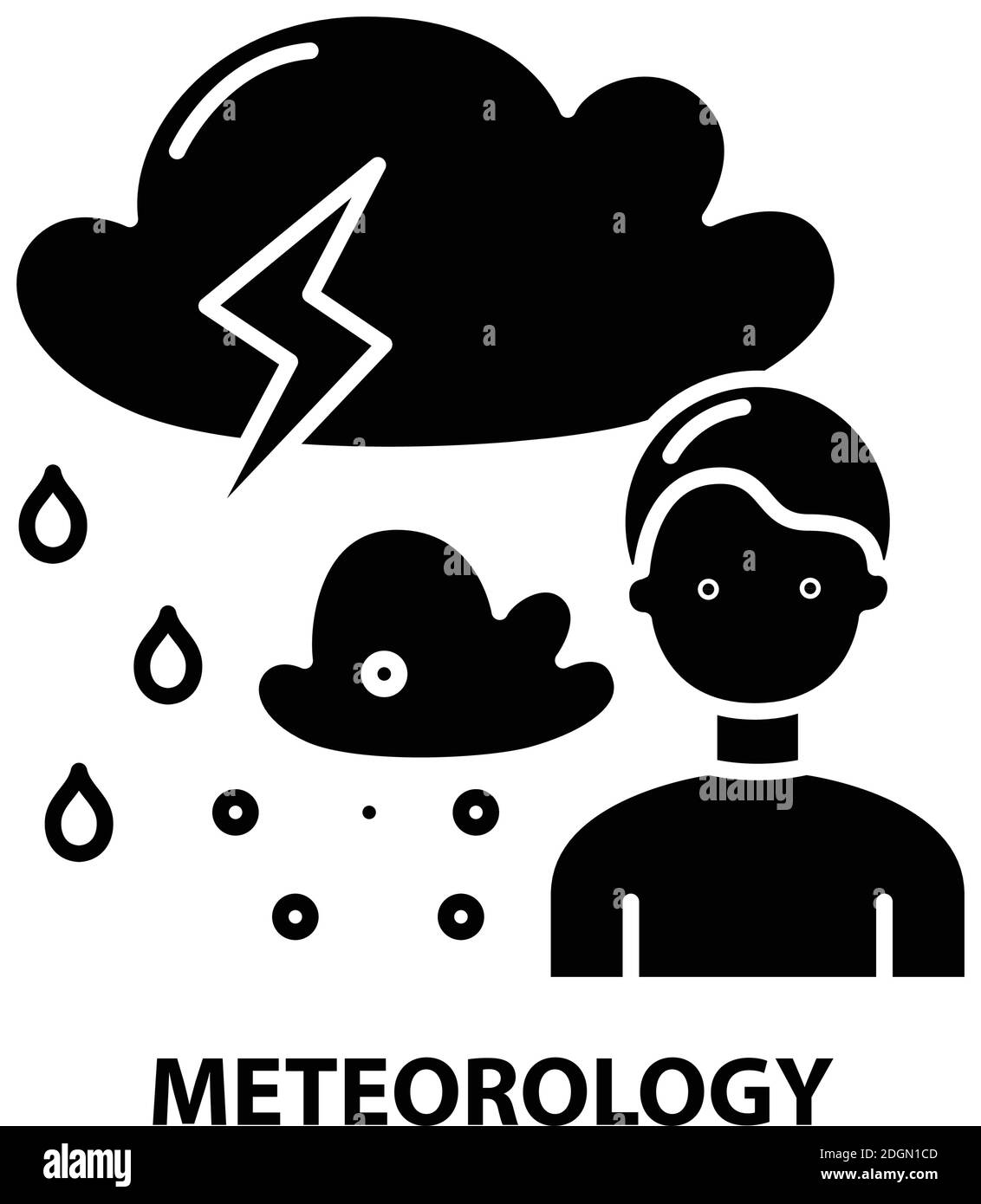 meteorology icon, black vector sign with editable strokes, concept illustration Stock Vector