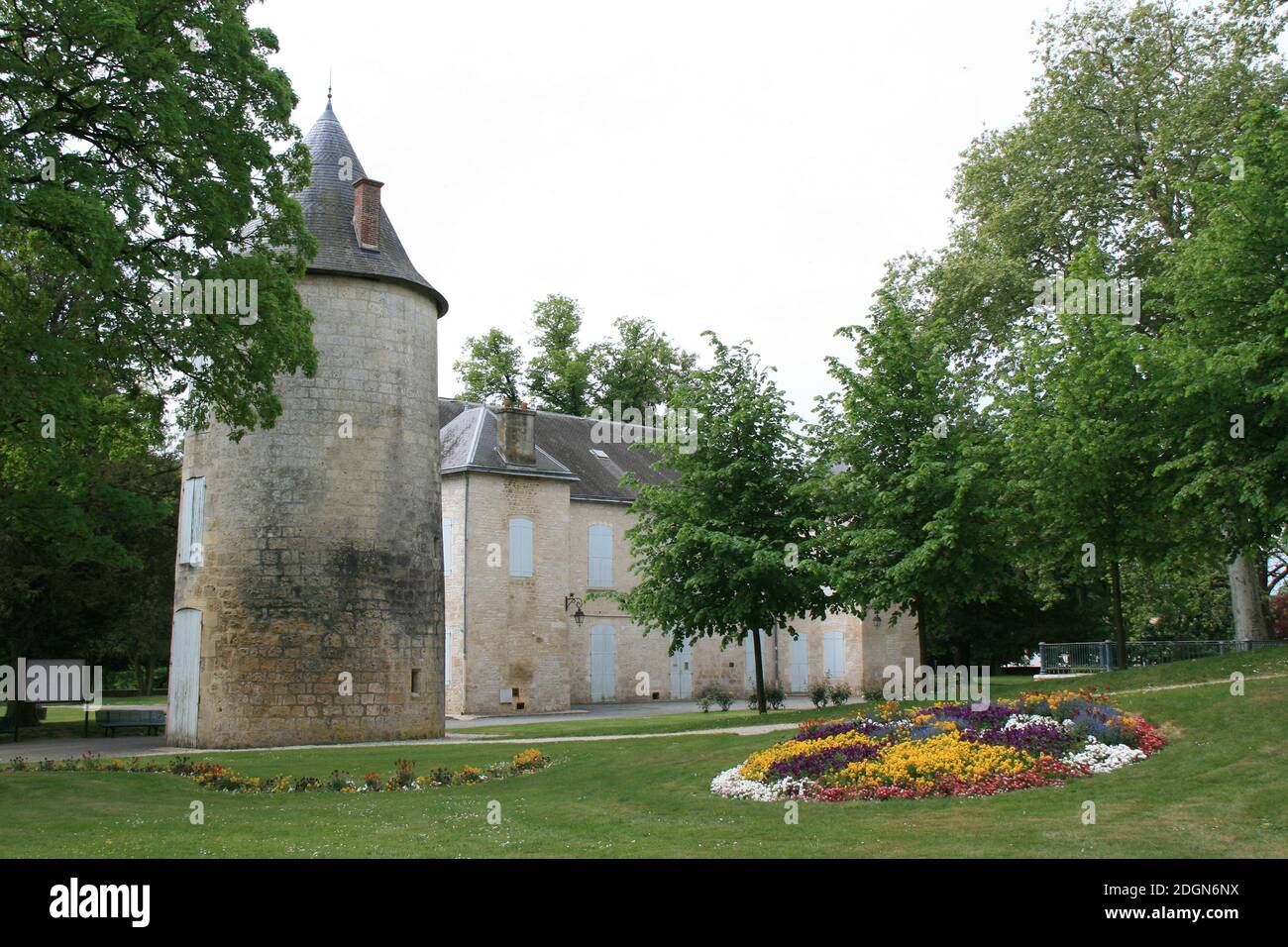 medieval tower and mansion in surgères in france Stock Photo