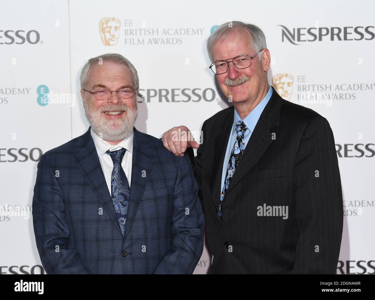 Ron Clements and John Musker attending the EE British Academy Film Awards Nespresso Nominees' Party at Kensington Palace, London Stock Photo