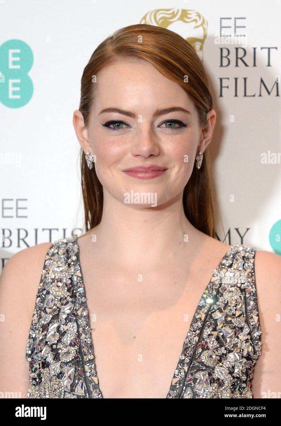 Emma Stone attending the EE British Academy Film Awards held at the Royal Albert Hall, Kensington Gore, Kensington, London. Picture date: Sunday February 12, 2017. Photo credit should read: Doug Peters/ EMPICS Entertainment Stock Photo