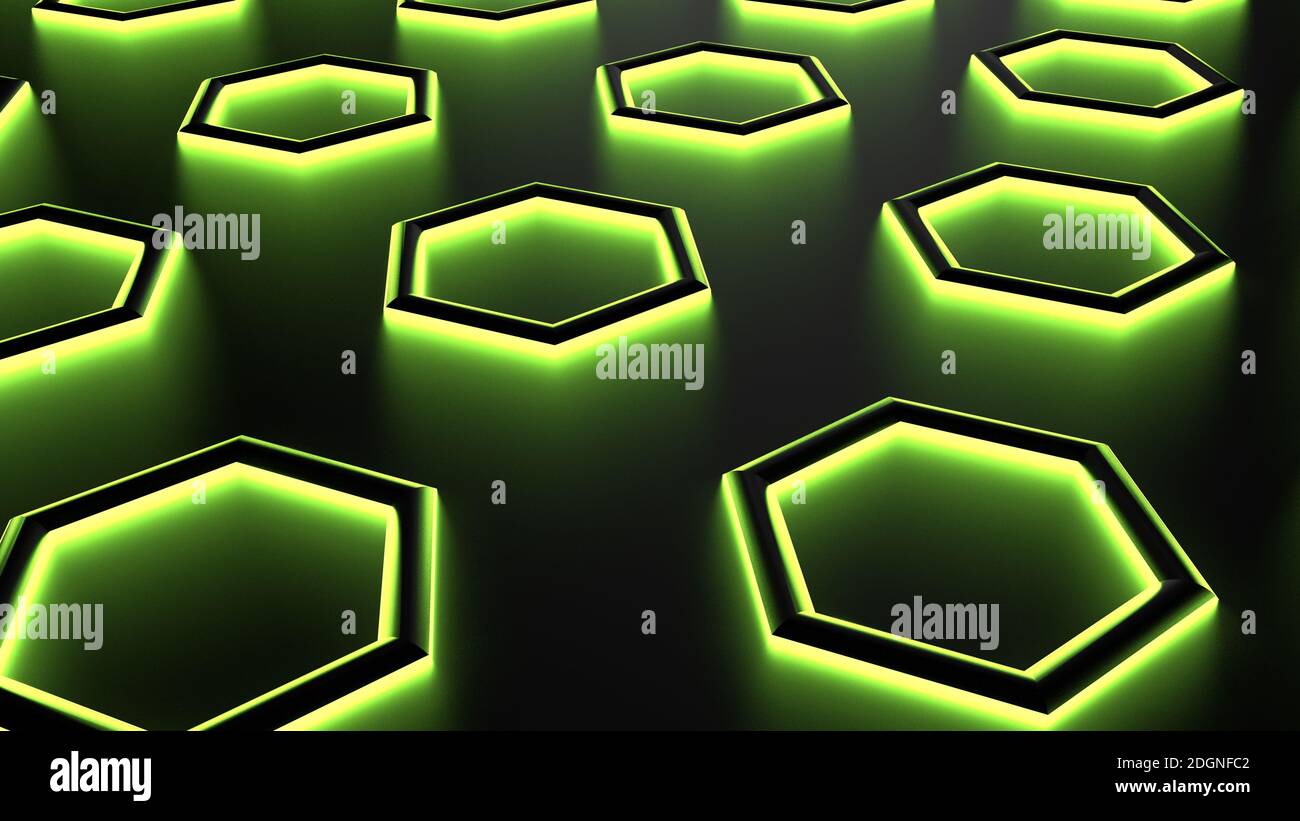 Abstract hexagon pattern as background - 3D Illustration Stock Photo ...