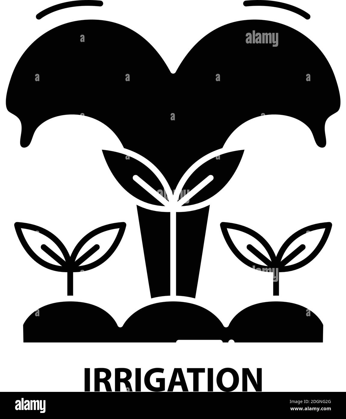 irrigation icon, black vector sign with editable strokes, concept illustration Stock Vector