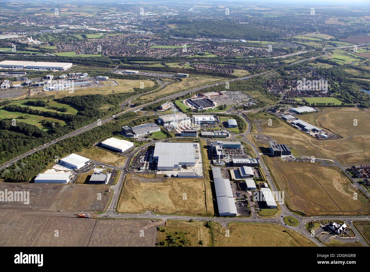 aerial view of the University of Sheffield Advanced Manufacturing Park, at Catcliffe near Sheffield, South Yorkshire Stock Photo