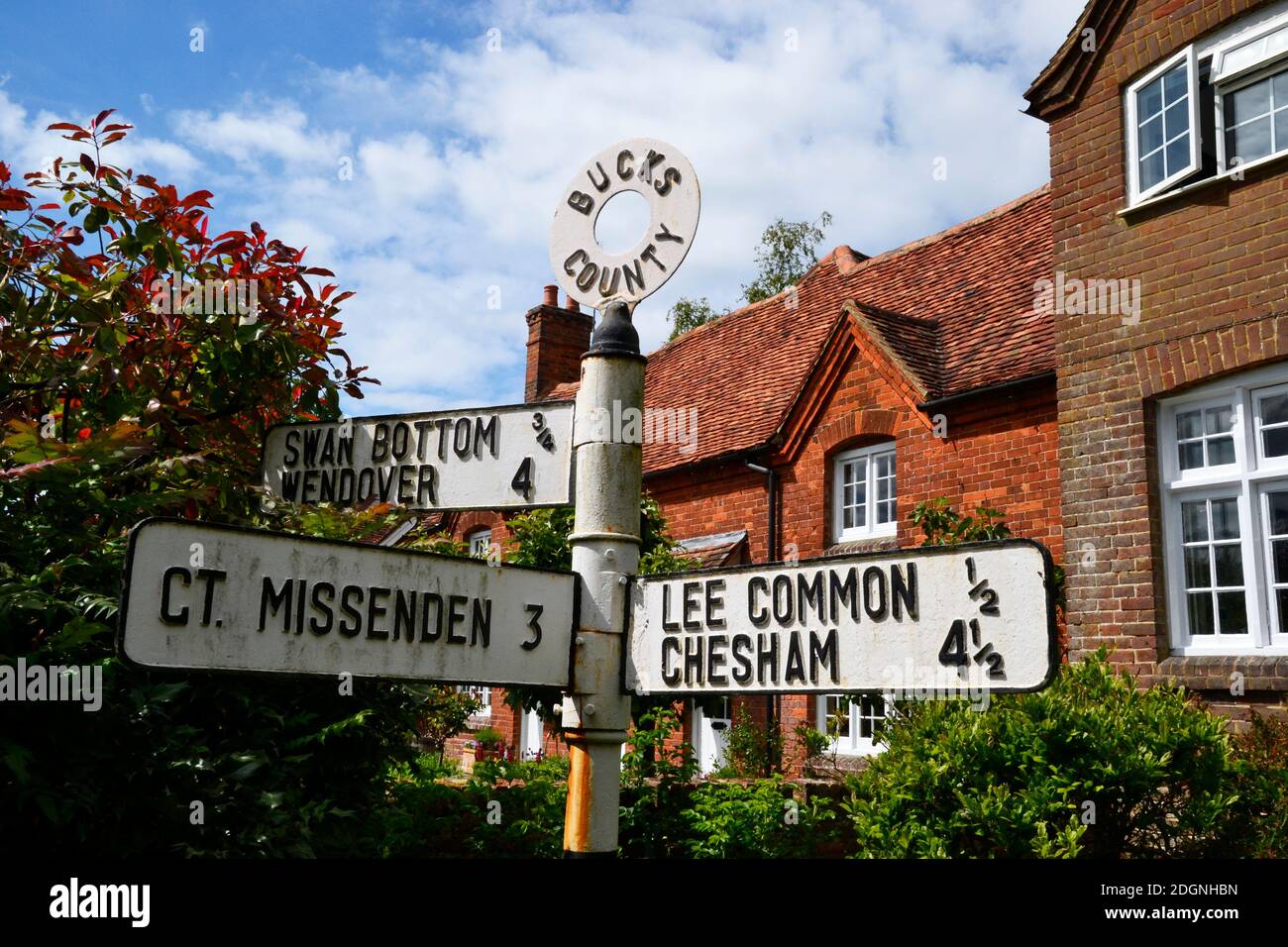 Sign post in Lee Common, a village in Buckinghamshire, England, UK Stock Photo