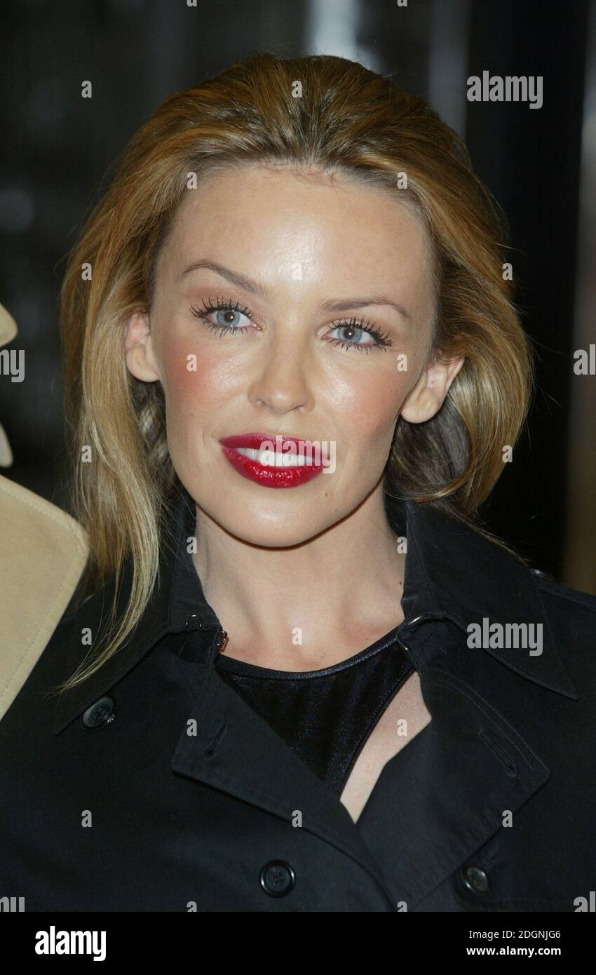 Kylie Minogue and models in macs at Selfridges in London for the launch ...