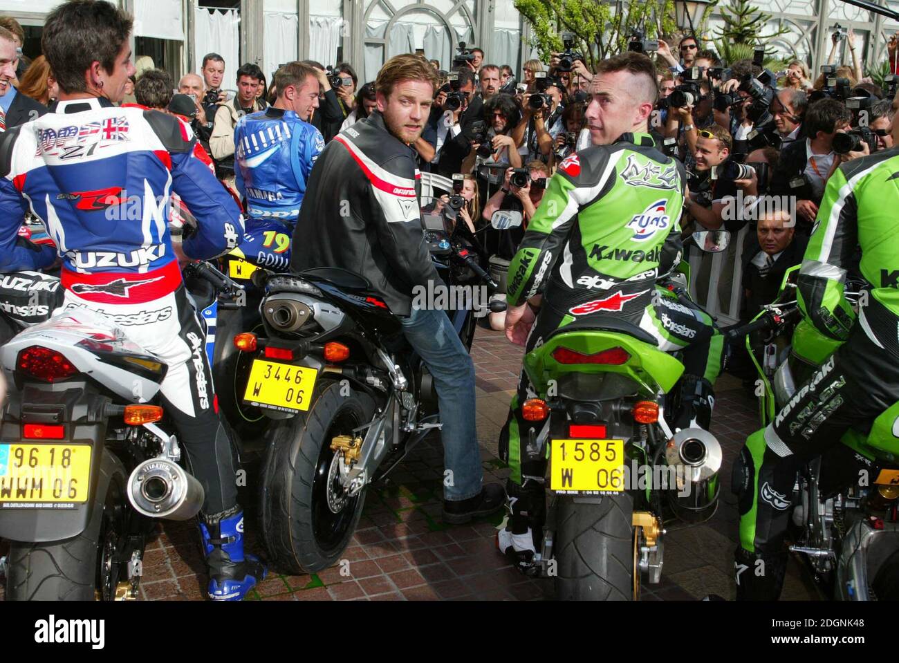 Ewan McGregor and 500GP Bike riders at the Majestic Hotel to