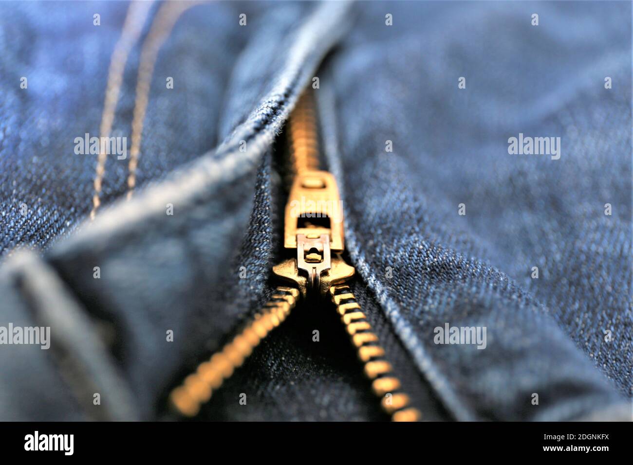 zipper on jeans Stock Photo