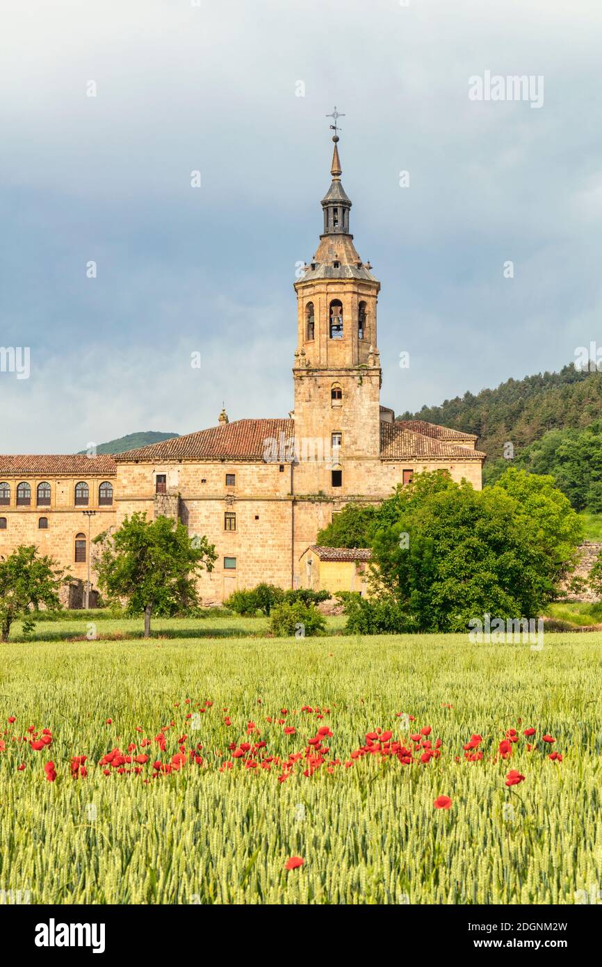 Monastery of San Millan de Yuso in San Millan de la Cogolla, La Rioja, Spain.  San Millan de Yuso and the nearby San Millan de Suso are a UNESCO World Stock Photo