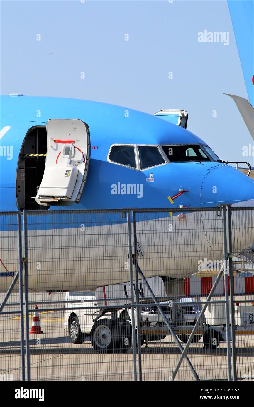passenger jet airplane Stock Photo