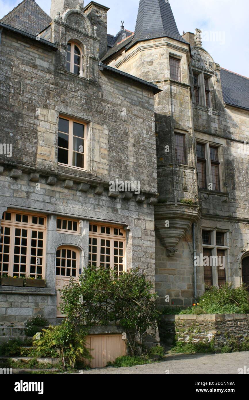 stone houses in rochefortenterre in brittany in france Stock Photo